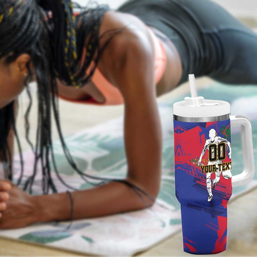 Custom Ekip Foutbol Ayiti 2026 Tumbler With Handle Haiti Grenadye Alaso - African Pride