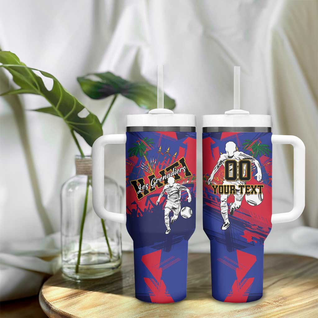 Custom Ekip Foutbol Ayiti 2026 Tumbler With Handle Haiti Grenadye Alaso - African Pride