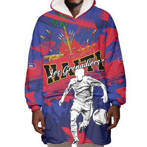 Custom Ekip Foutbol Ayiti 2026 Wearable Blanket Hoodie Haiti Grenadye Alaso - African Pride