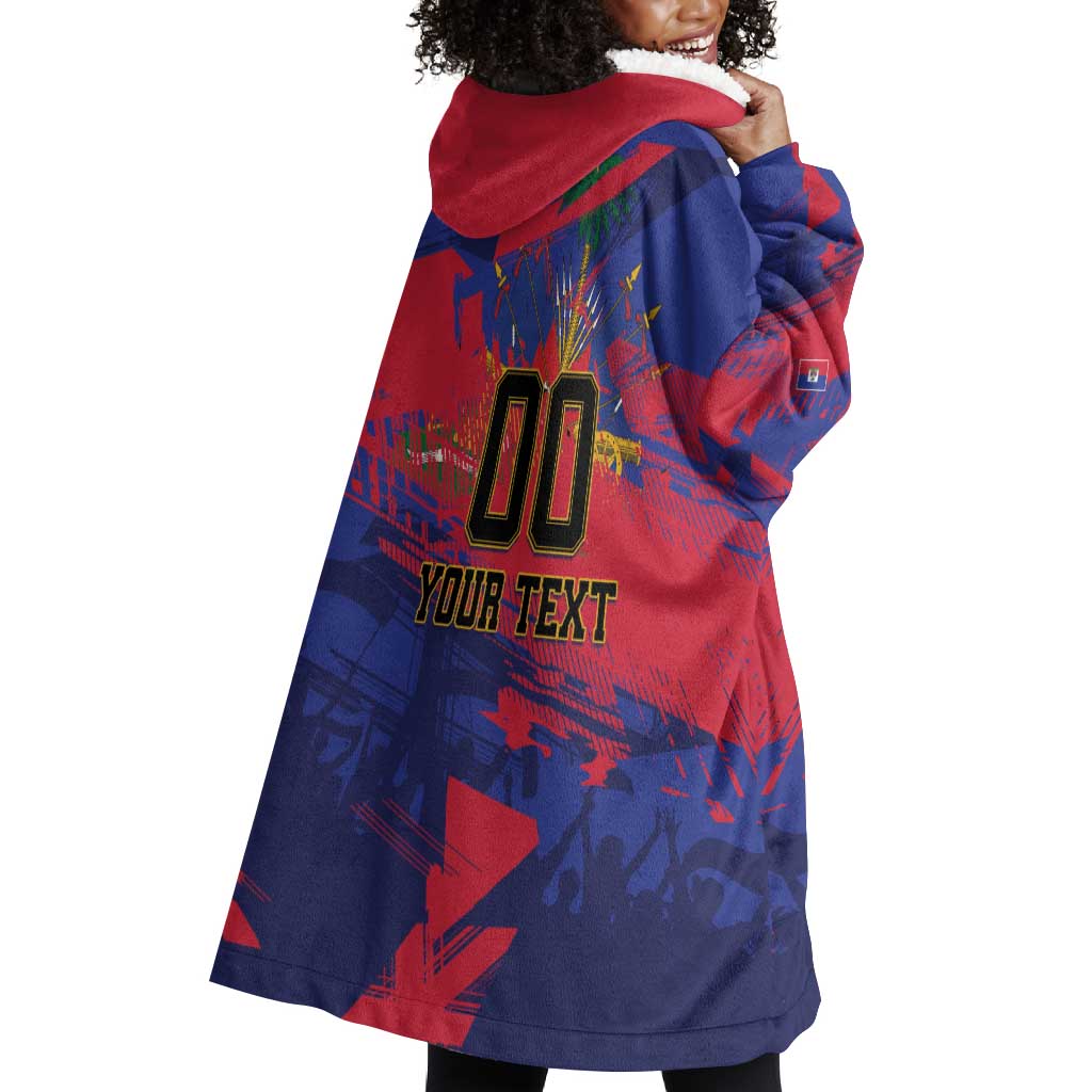 Custom Ekip Foutbol Ayiti 2026 Wearable Blanket Hoodie Haiti Grenadye Alaso - African Pride
