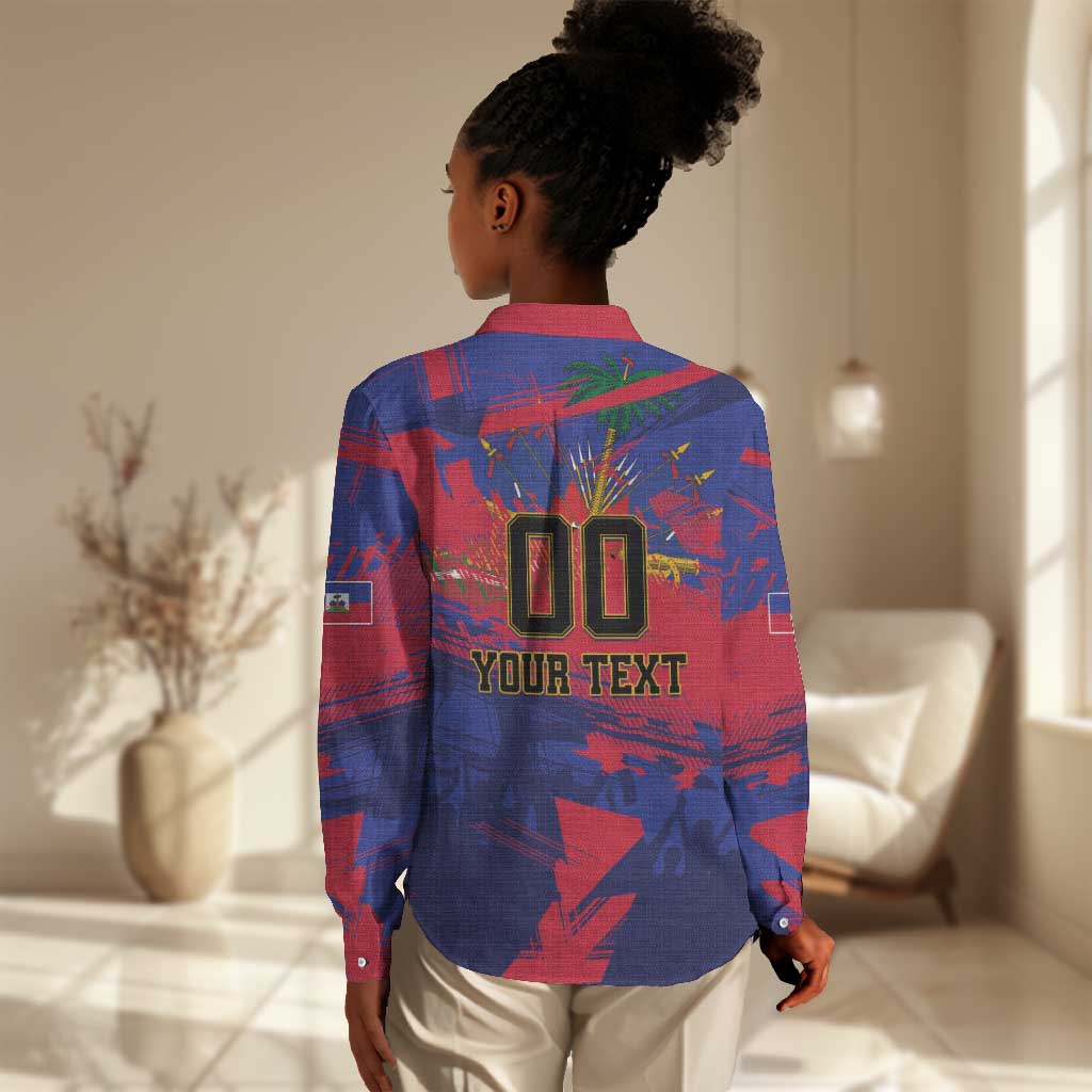 Custom Ekip Foutbol Ayiti 2026 Women Casual Shirt Haiti Grenadye Alaso - African Pride