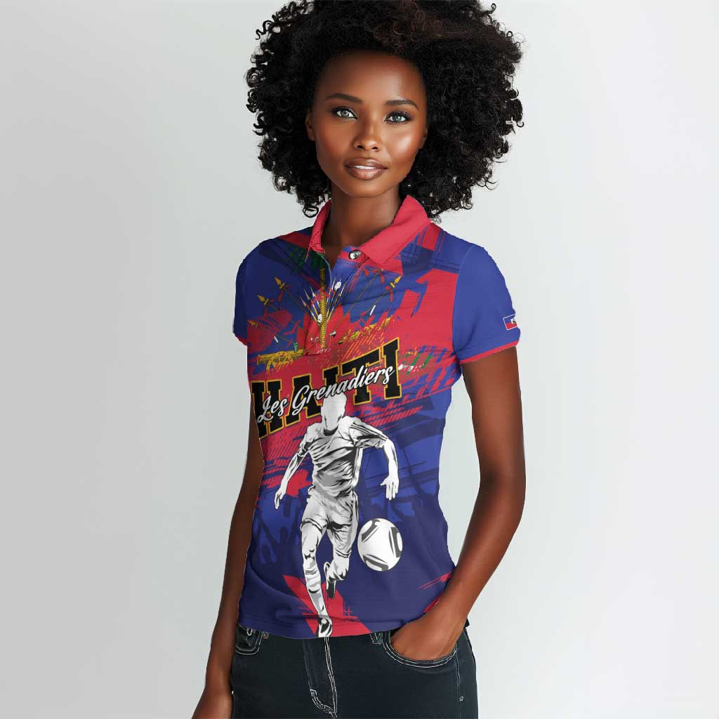 Custom Ekip Foutbol Ayiti 2026 Women Polo Shirt Haiti Grenadye Alaso - African Pride