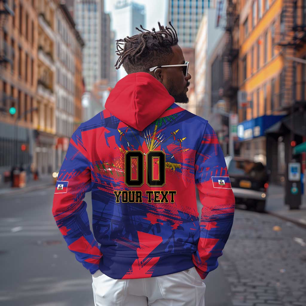 Custom Ekip Foutbol Ayiti 2026 Zip Hoodie Haiti Grenadye Alaso - African Pride