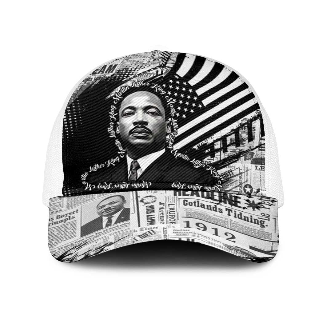 I Have A Dream MLK Baseball Net Cap Newspaper Grunge Style - African Pride