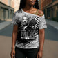 I Have A Dream MLK Cross Shoulder Shirt Newspaper Grunge Style - African Pride