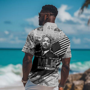 I Have A Dream MLK Hawaiian Shirt Newspaper Grunge Style - African Pride