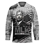 I Have A Dream MLK Hockey Jersey Newspaper Grunge Style - African Pride