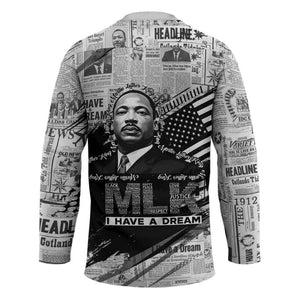 I Have A Dream MLK Hockey Jersey Newspaper Grunge Style - African Pride