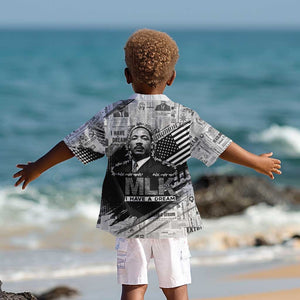 I Have A Dream MLK Kid Hawaiian Shirt Newspaper Grunge Style - African Pride