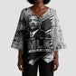 I Have A Dream MLK Kimono Sleeve Blouse Newspaper Grunge Style - African Pride