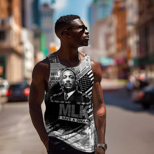 I Have A Dream MLK Men Tank Top Newspaper Grunge Style - African Pride