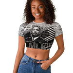 I Have A Dream MLK Raglan Cropped T shirt Newspaper Grunge Style - African Pride