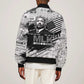 I Have A Dream MLK Sleeve Zip Bomber Jacket Newspaper Grunge Style - African Pride