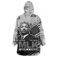 I Have A Dream MLK Wearable Blanket Hoodie Newspaper Grunge Style - African Pride