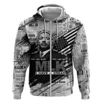 I Have A Dream MLK Zip Hoodie Newspaper Grunge Style - African Pride