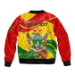 Zimbabwe Independence Day Bomber Jacket Featuring Chapungu Bird and Flame Lily