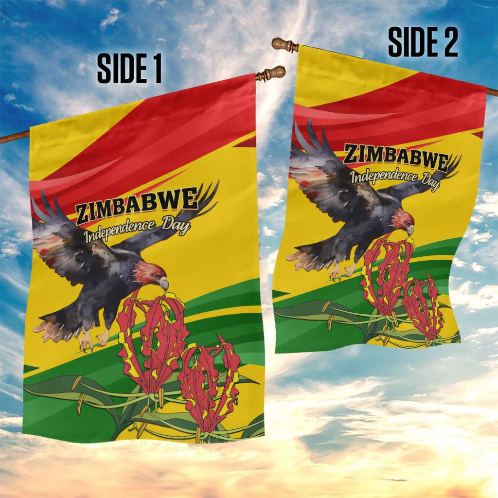 Zimbabwe Independence Day Garden Flag Featuring Chapungu Bird and