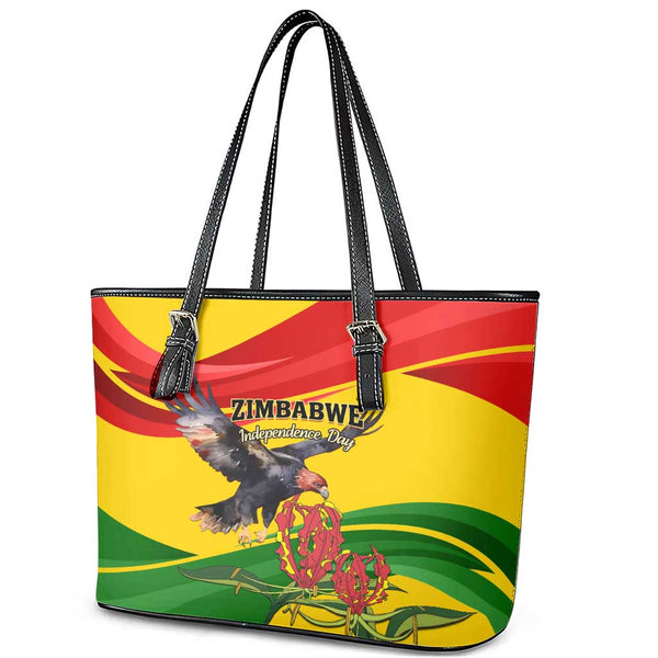 Tanzania Union Day 2024 Leather Tote Bag Uhuru na Umoja Giraffe Pattern LT01 main image 1