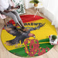 Zimbabwe Independence Day Round Carpet Featuring Chapungu Bird and Flame Lily