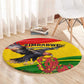 Zimbabwe Independence Day Round Carpet Featuring Chapungu Bird and Flame Lily