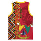 Cameroon National Day Basketball Jersey Cameroun Coat Of Arms Ankara Pattern - African Pride