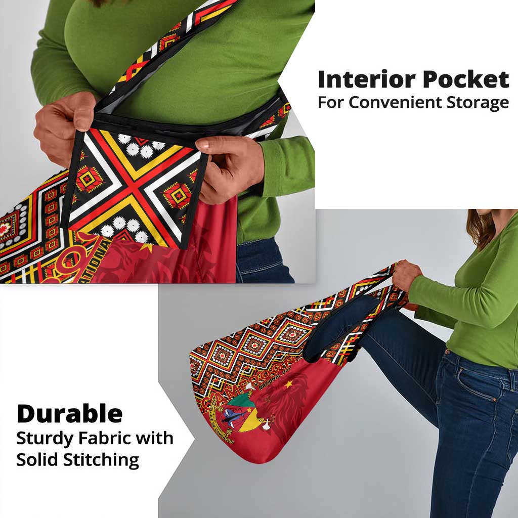 Cameroon National Day Grocery Bag Cameroun Coat Of Arms Ankara Pattern