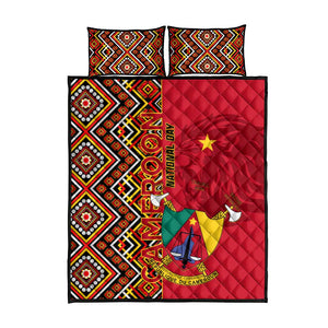 Cameroon National Day Quilt Bed Set Cameroun Coat Of Arms Ankara Pattern