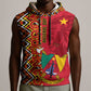 Cameroon National Day Sleeveless Hoodie Cameroun Coat Of Arms Ankara Pattern - African Pride