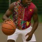 Cameroon National Day Sleeveless Zip Hoodie Cameroun Coat Of Arms Ankara Pattern - African Pride