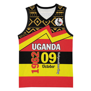 Personalized Uganda Basketball Jersey African Pattern - Independence Day 1962 - African Pride