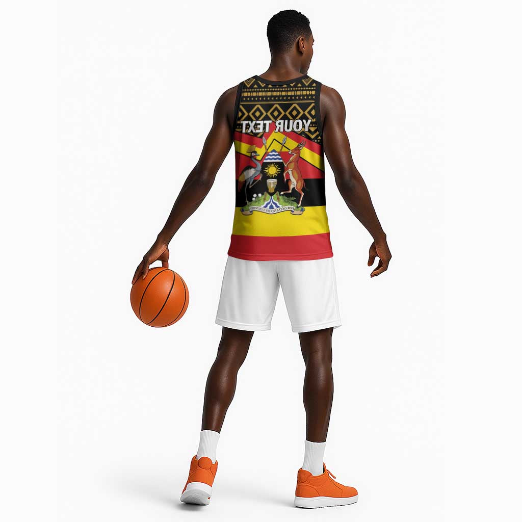 Personalized Uganda Basketball Jersey African Pattern - Independence Day 1962 - African Pride