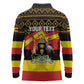 Personalized Uganda Long Sleeve Polo Shirt African Pattern - Independence Day 1962