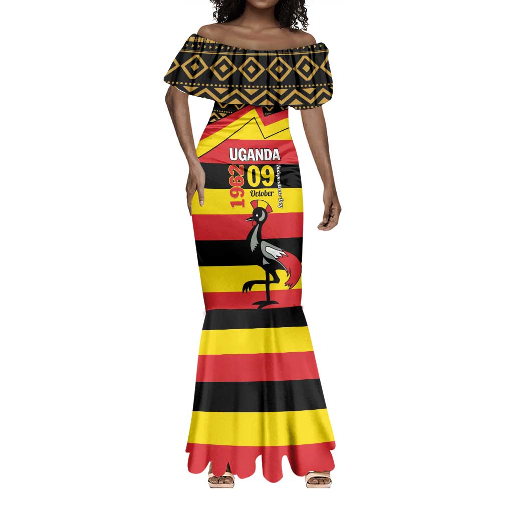 Personalized Uganda Mermaid Dress African Pattern - Independence Day 1962
