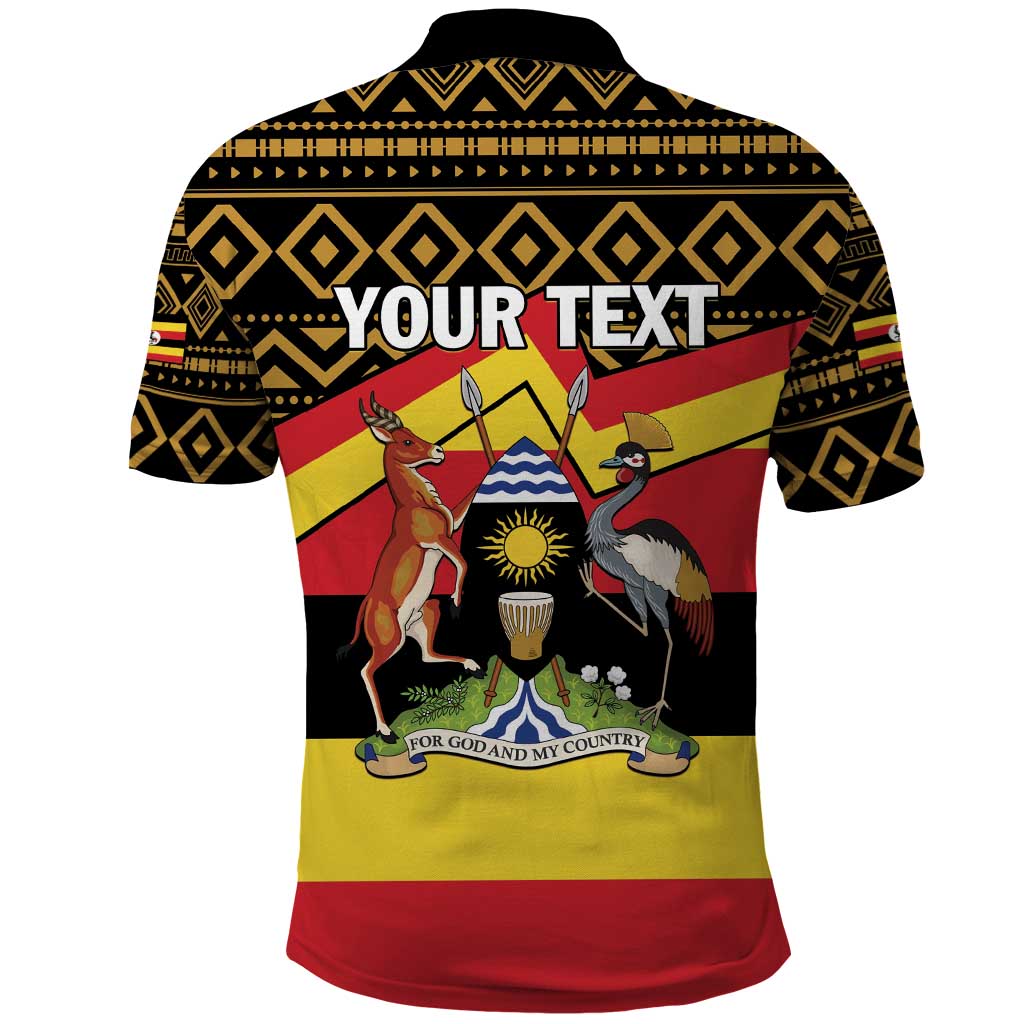 Personalized Uganda Polo Shirt African Pattern - Independence Day 1962