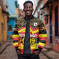 Personalized Uganda Sleeve Zip Bomber Jacket African Pattern - Independence Day 1962