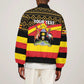 Personalized Uganda Sleeve Zip Bomber Jacket African Pattern - Independence Day 1962