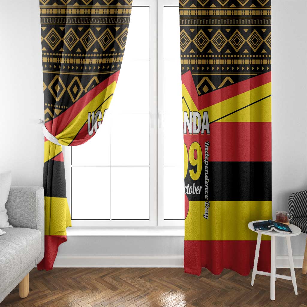 Uganda Window Curtain African Pattern - Independence Day 1962