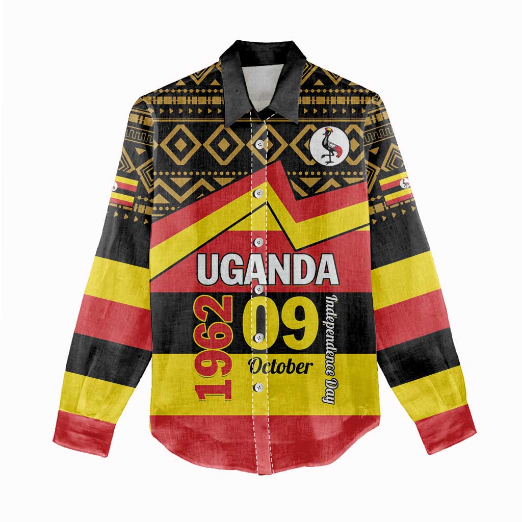 Personalized Uganda Women Casual Shirt African Pattern - Independence Day 1962 LT01
