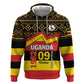 Personalized Uganda Zip Hoodie African Pattern - Independence Day 1962