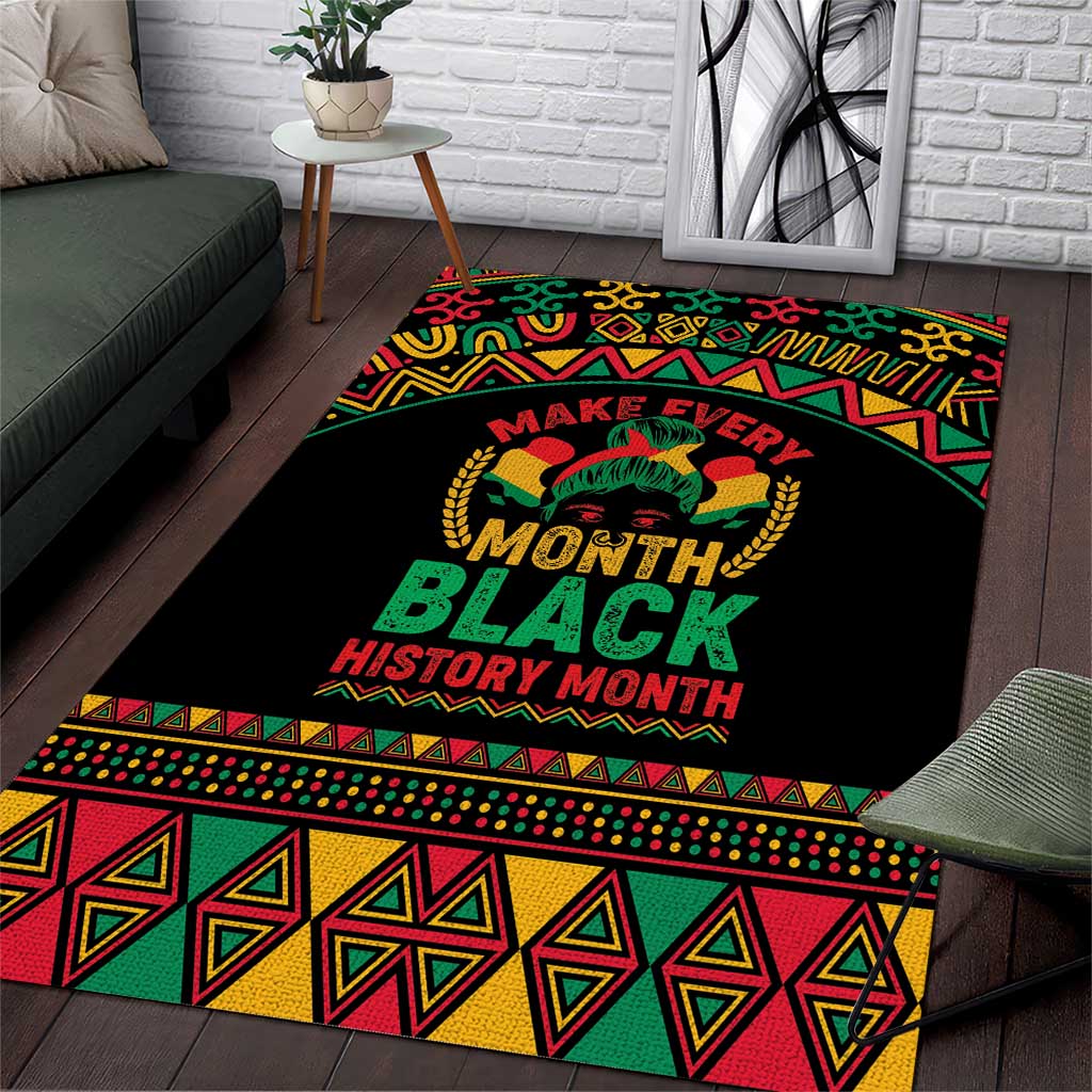 Make Every Month Black History Month Area Rug African Pattern