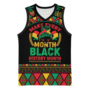 Make Every Month Black History Month Basketball Jersey African Pattern - African Pride