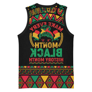 Make Every Month Black History Month Basketball Jersey African Pattern - African Pride