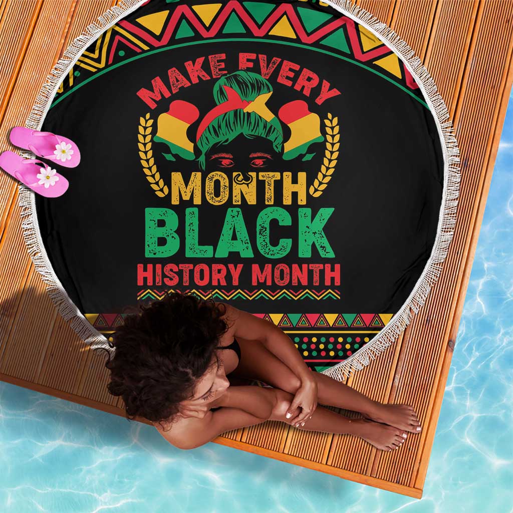 Make Every Month Black History Month Beach Blanket African Pattern