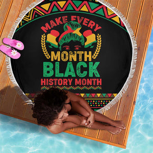 Make Every Month Black History Month Beach Blanket African Pattern