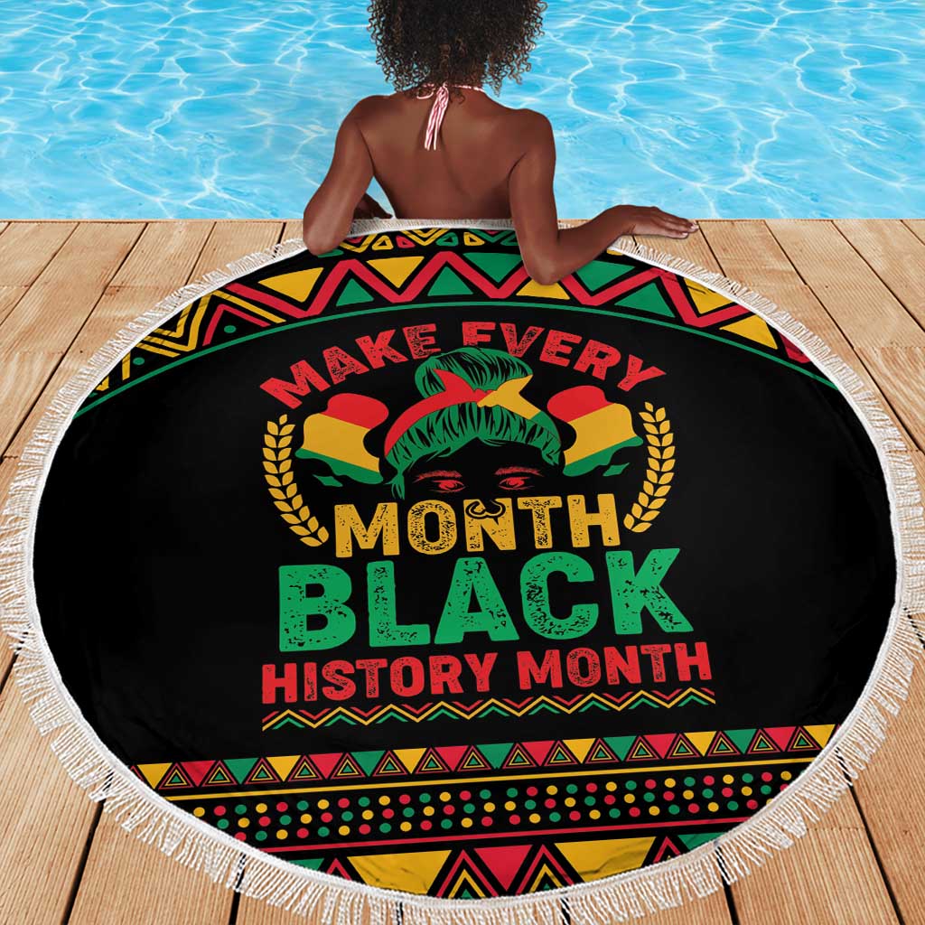 Make Every Month Black History Month Beach Blanket African Pattern
