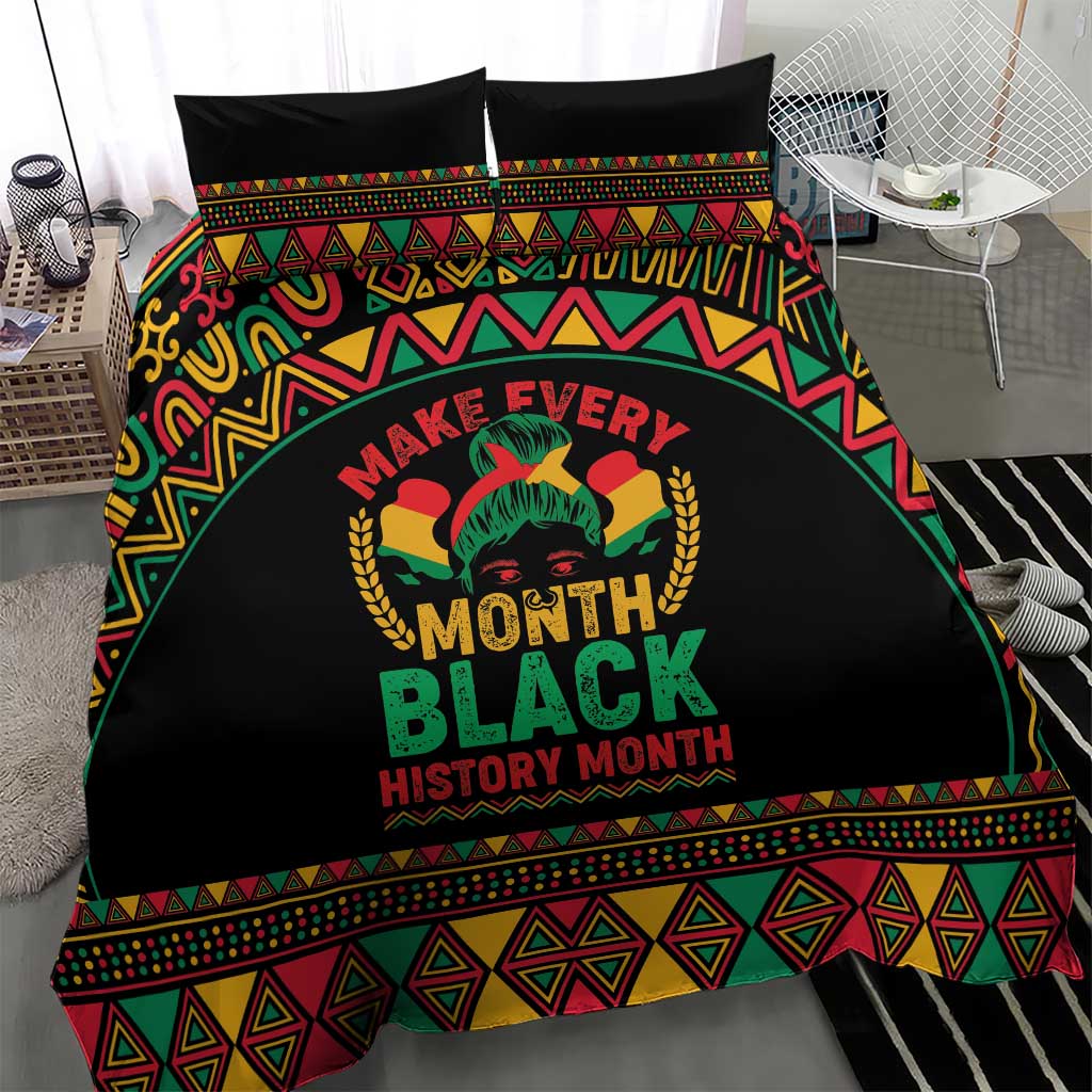 Make Every Month Black History Month Bedding Set African Pattern