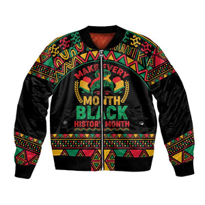 Make Every Month Black History Month Bomber Jacket African Pattern