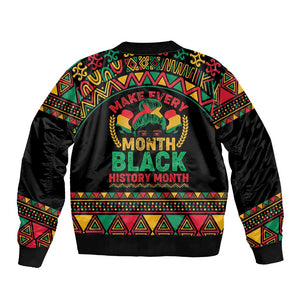 Make Every Month Black History Month Bomber Jacket African Pattern