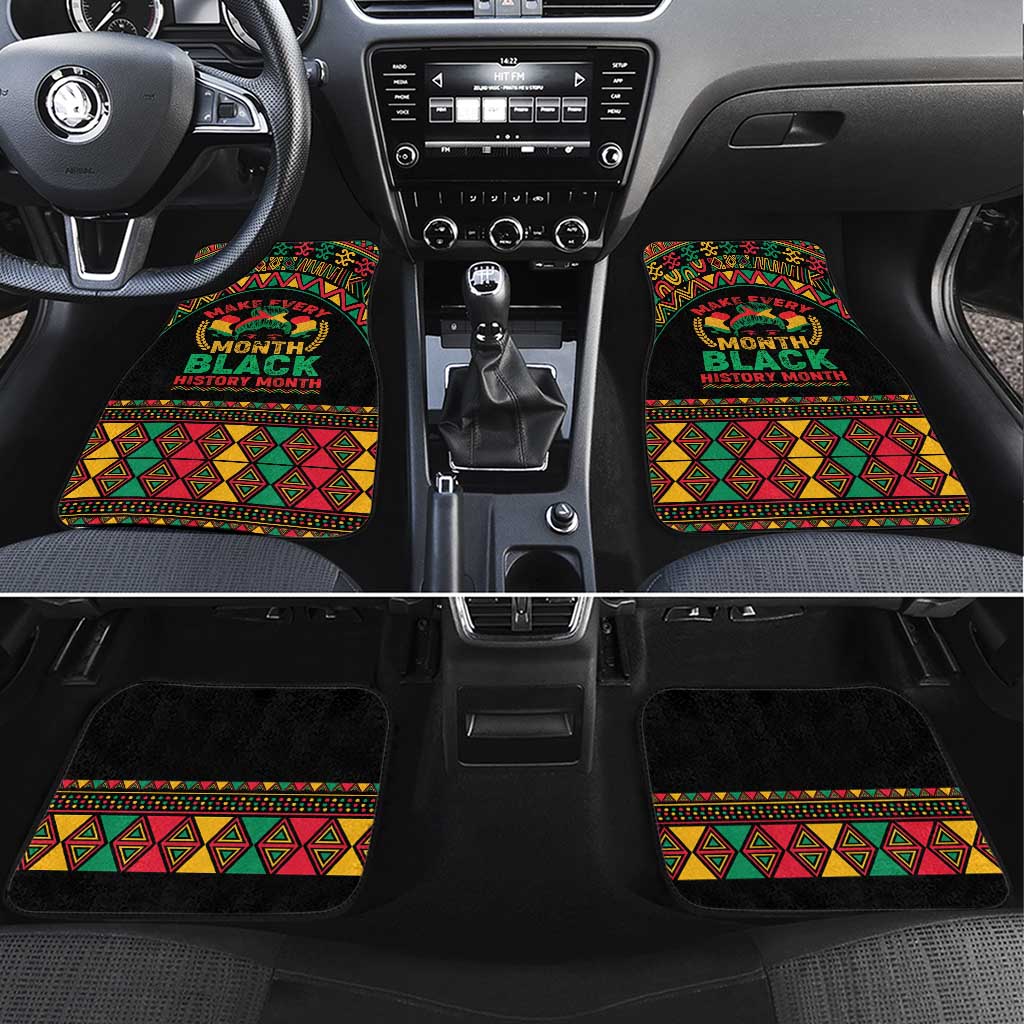 Make Every Month Black History Month Car Mats African Pattern