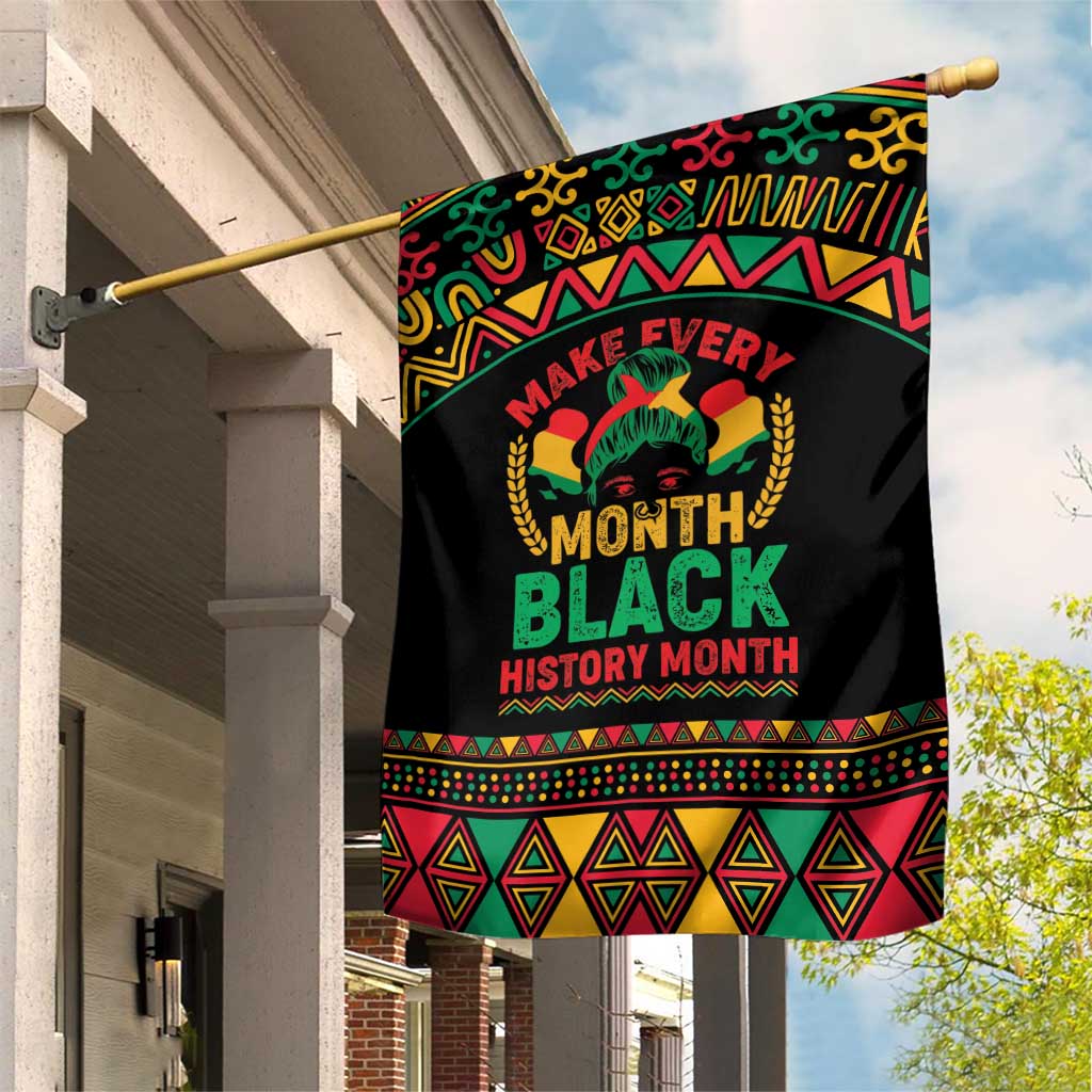 Make Every Month Black History Month Garden Flag African Pattern